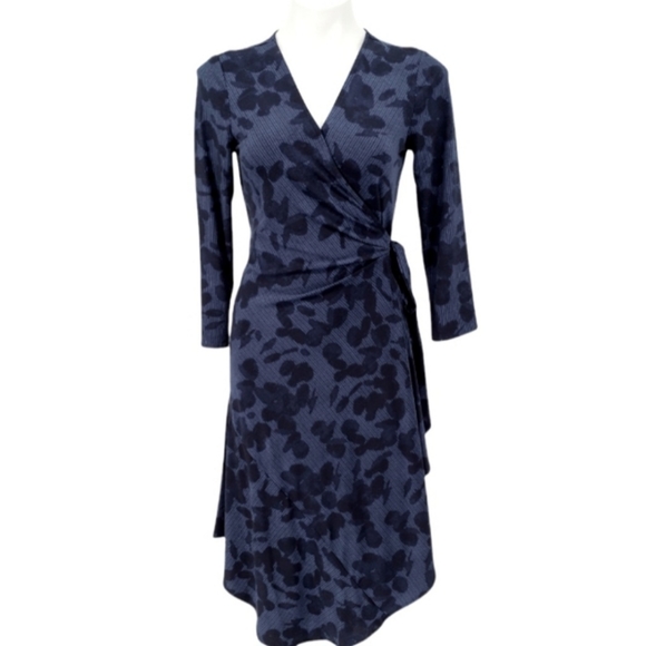 H by Halston Striped Floral Wrap Dress size XS - Picture 2 of 10